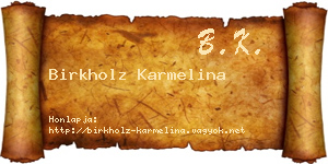 Birkholz Karmelina névjegykártya
